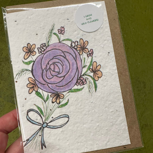 Seed Paper Greeting Card, Lilac Rose