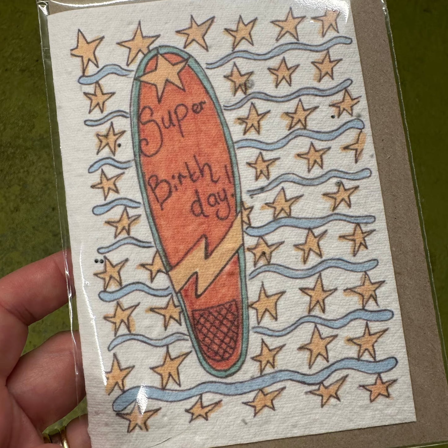 Seed Paper Greeting Card, Have A SUPer Birthday
