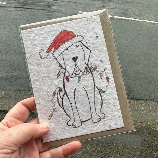 Seed Paper Christmas Card, Christmas Duggy Dog