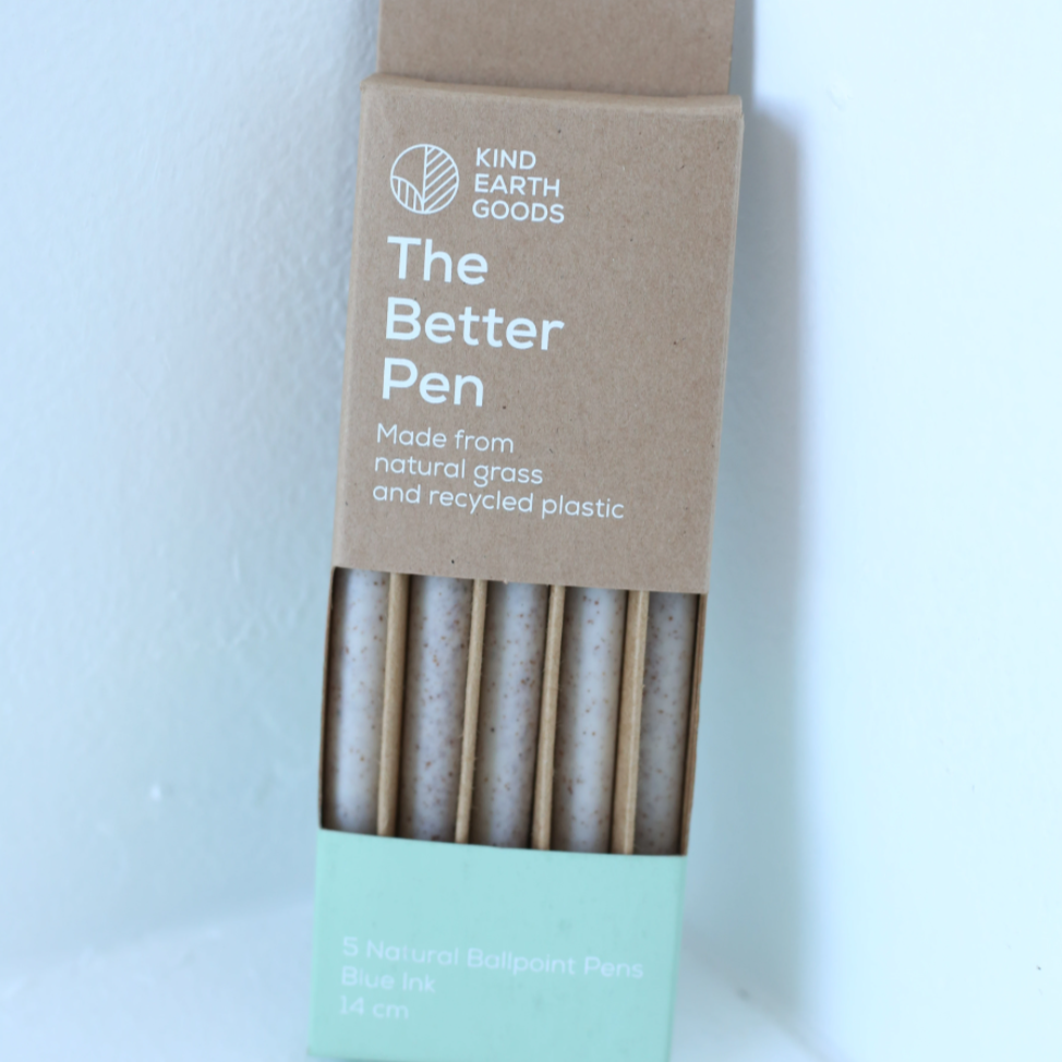 The Better Pen (5-Pack) - Blue Ink - Natural