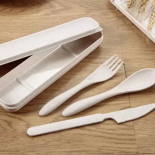 Portable Wheat Cutlery Set