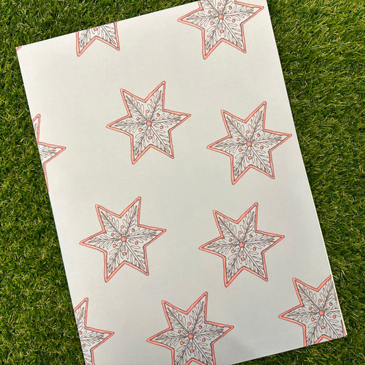 Our Very Own Eco Gift Wrap, Recycled Single Sided Wrapping Paper, 700 x 500mm, Icy Stars