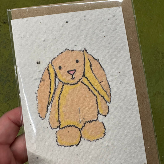 Seed Paper Greeting Card, Yellow Bunny