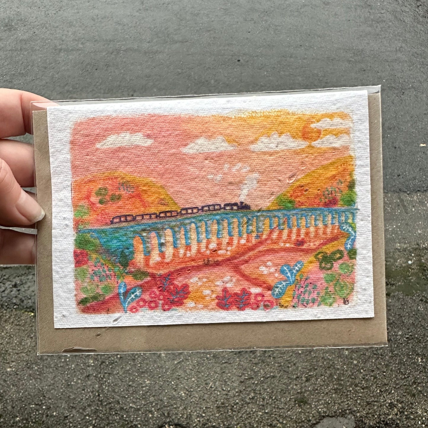 *Exclusive* Alice Strange Illustrations Seed Paper Card, Ribblehead Viaduct