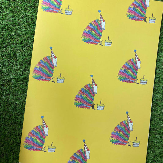 Exclusive Posh Recycled Single Sided Wrapping Paper, 700 x 500mm, Rainbow Birthday Sheep