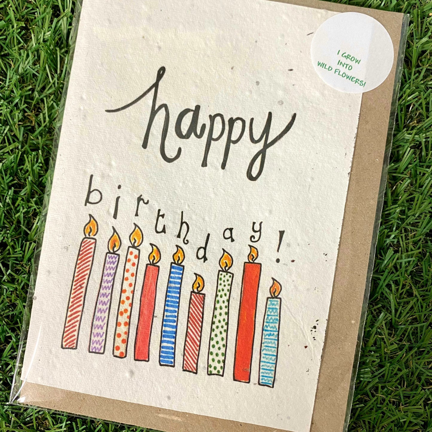 Seed Paper Greeting Card, Birthday Candles