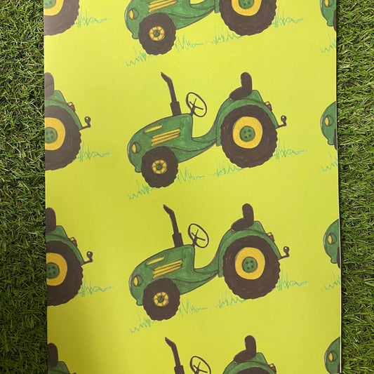 Exclusive Posh Recycled Single Sided Wrapping Paper, 700 x 500mm, Green Tractor